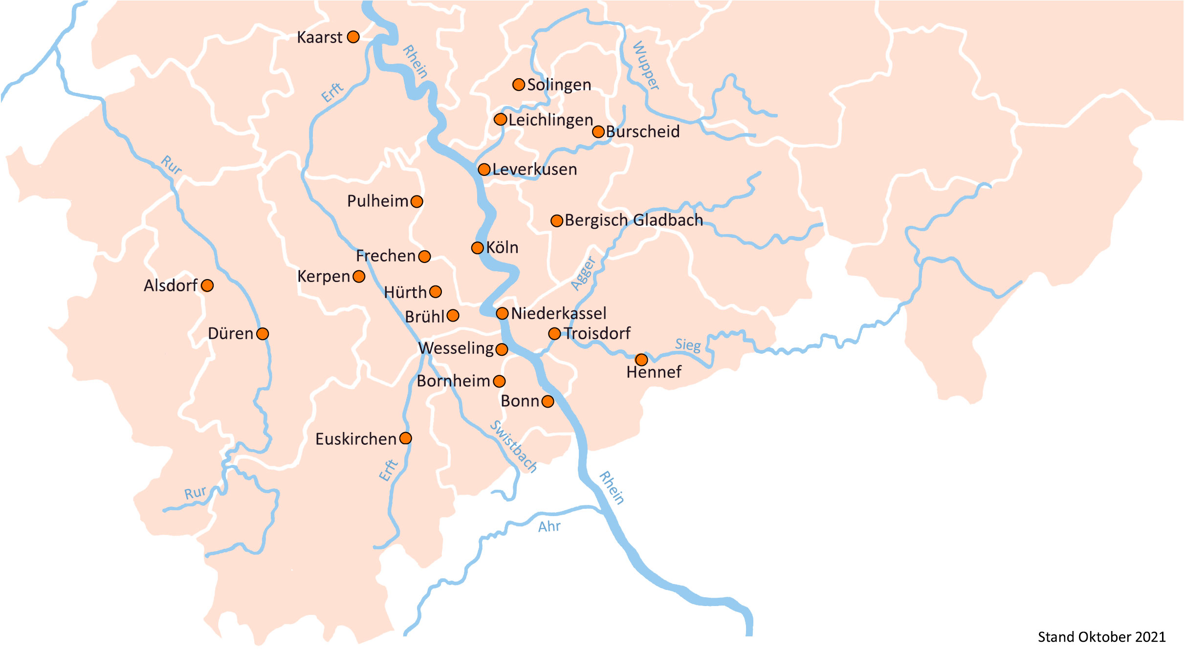 Karte NRW Bezirke